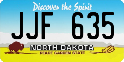 ND license plate JJF635