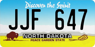 ND license plate JJF647