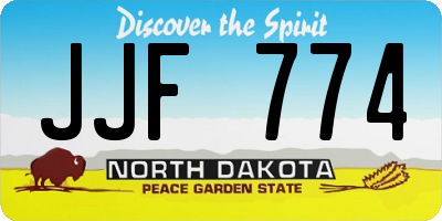 ND license plate JJF774
