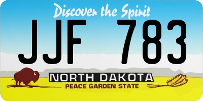 ND license plate JJF783
