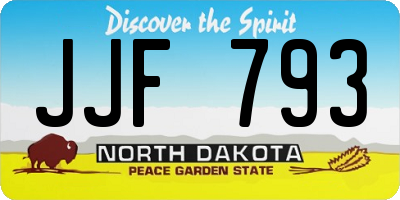 ND license plate JJF793