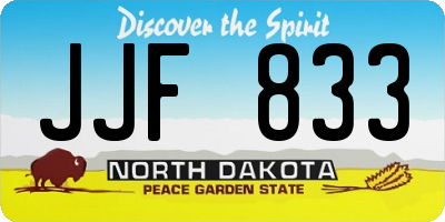 ND license plate JJF833