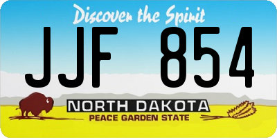 ND license plate JJF854