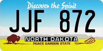 ND license plate JJF872