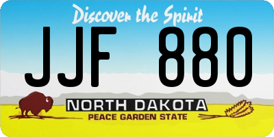 ND license plate JJF880