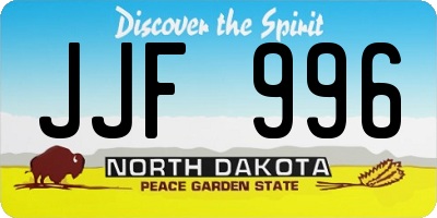 ND license plate JJF996