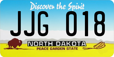 ND license plate JJG018