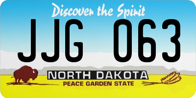 ND license plate JJG063