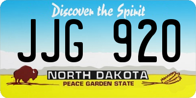 ND license plate JJG920