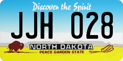 ND license plate JJH028
