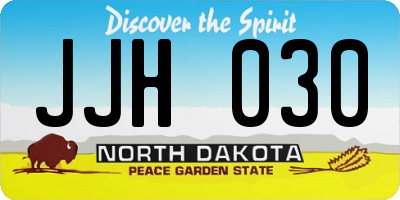 ND license plate JJH030