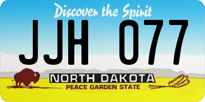 ND license plate JJH077