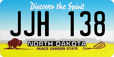ND license plate JJH138