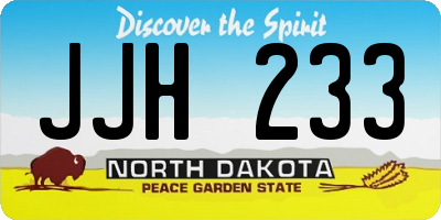 ND license plate JJH233