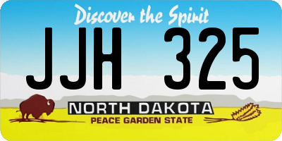 ND license plate JJH325