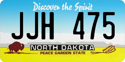 ND license plate JJH475