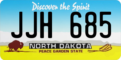 ND license plate JJH685