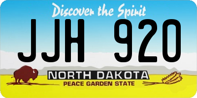 ND license plate JJH920