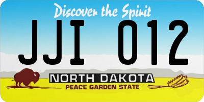 ND license plate JJI012