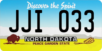 ND license plate JJI033