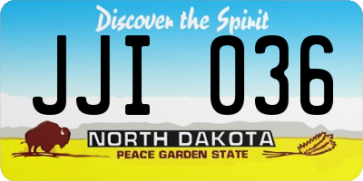 ND license plate JJI036