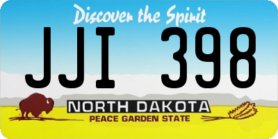ND license plate JJI398