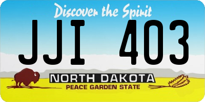 ND license plate JJI403