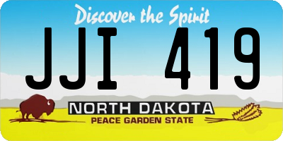ND license plate JJI419