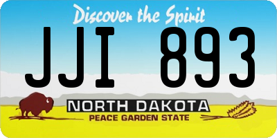 ND license plate JJI893