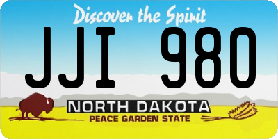 ND license plate JJI980