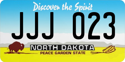 ND license plate JJJ023