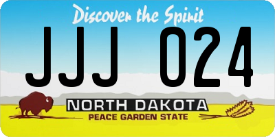 ND license plate JJJ024