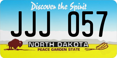 ND license plate JJJ057