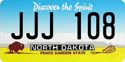 ND license plate JJJ108