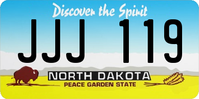 ND license plate JJJ119