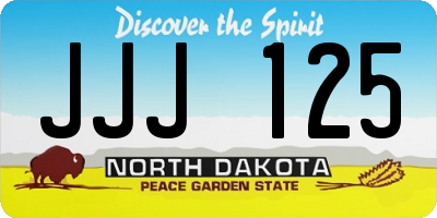 ND license plate JJJ125