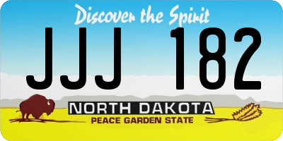 ND license plate JJJ182