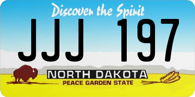 ND license plate JJJ197