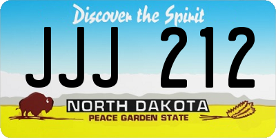 ND license plate JJJ212