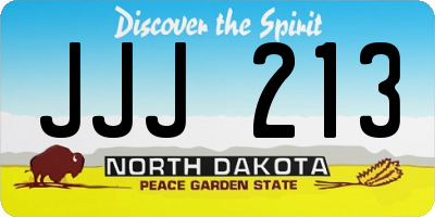 ND license plate JJJ213