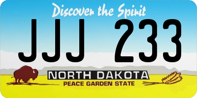 ND license plate JJJ233
