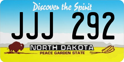 ND license plate JJJ292