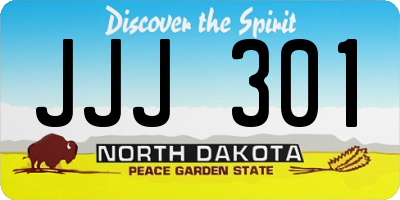 ND license plate JJJ301