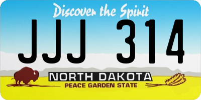 ND license plate JJJ314