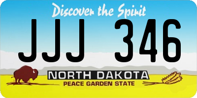 ND license plate JJJ346
