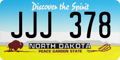 ND license plate JJJ378