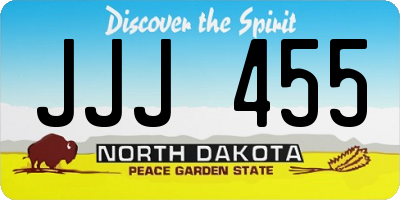 ND license plate JJJ455
