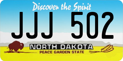 ND license plate JJJ502