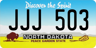 ND license plate JJJ503