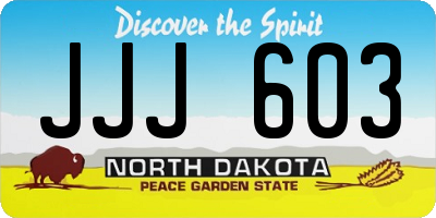 ND license plate JJJ603